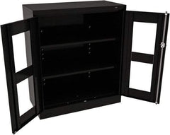 Tennsco - 3 Shelf Visible Storage Cabinet - Steel, 36" Wide x 18" Deep x 42" High, Black - Eagle Tool & Supply