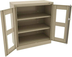 Tennsco - 3 Shelf Visible Storage Cabinet - Steel, 36" Wide x 18" Deep x 42" High, Sand - Eagle Tool & Supply