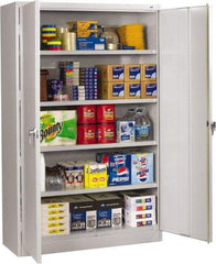 Tennsco - 5 Shelf Locking Storage Cabinet - Steel, 48" Wide x 24" Deep x 78" High, Light Gray - Eagle Tool & Supply