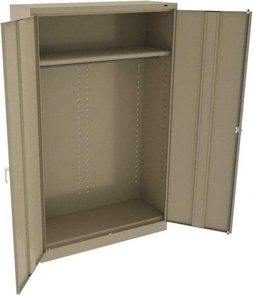 Tennsco - 2 Shelf Wardrobe Storage Cabinet - Steel, 48" Wide x 18" Deep x 78" High, Sand - Eagle Tool & Supply