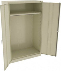 Tennsco - 2 Shelf Wardrobe Storage Cabinet - Steel, 48" Wide x 24" Deep x 78" High, Champagne/Putty - Eagle Tool & Supply
