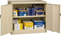 Tennsco - 2 Shelf Locking Storage Cabinet - Steel, 48" Wide x 18" Deep x 42" High, Champagne/Putty - Eagle Tool & Supply