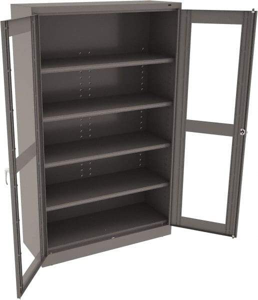 Tennsco - 5 Shelf Visible Storage Cabinet - Steel, 48" Wide x 18" Deep x 78" High, Medium Gray - Eagle Tool & Supply