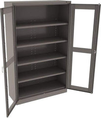 Tennsco - 5 Shelf Visible Storage Cabinet - Steel, 48" Wide x 18" Deep x 78" High, Medium Gray - Eagle Tool & Supply