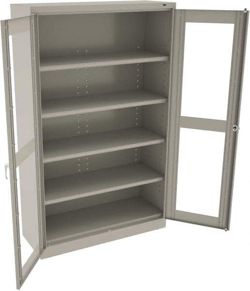 Tennsco - 5 Shelf Visible Storage Cabinet - Steel, 48" Wide x 18" Deep x 78" High, Light Gray - Eagle Tool & Supply