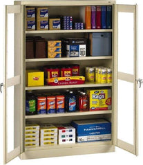 Tennsco - 5 Shelf Visible Storage Cabinet - Steel, 48" Wide x 18" Deep x 78" High, Sand - Eagle Tool & Supply