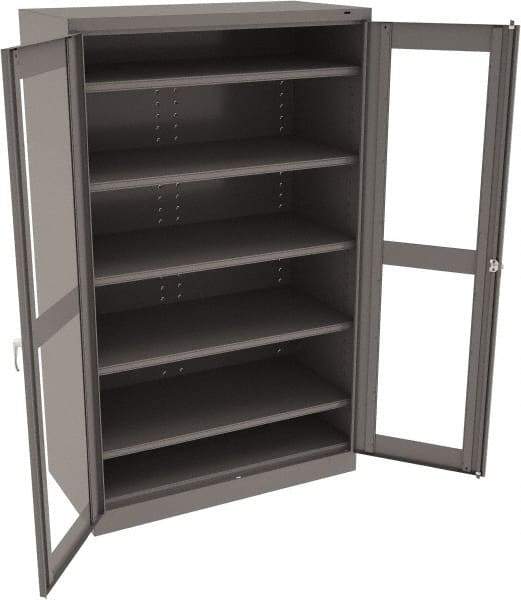 Tennsco - 5 Shelf Visible Storage Cabinet - Steel, 48" Wide x 24" Deep x 78" High, Medium Gray - Eagle Tool & Supply