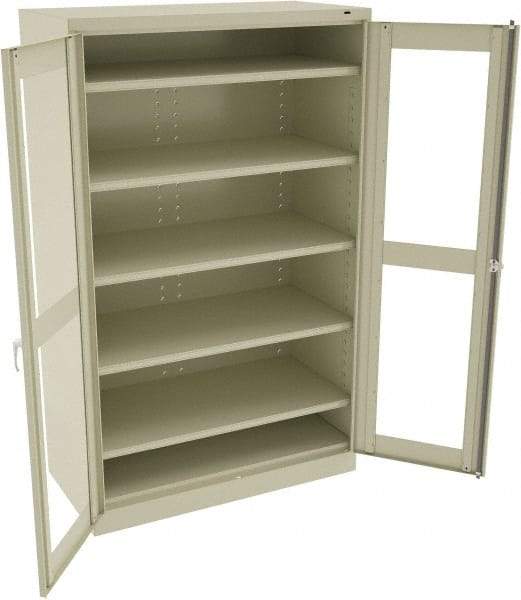 Tennsco - 5 Shelf Visible Storage Cabinet - Steel, 48" Wide x 24" Deep x 78" High, Champagne/Putty - Eagle Tool & Supply