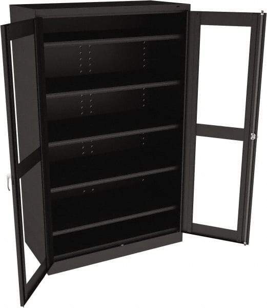 Tennsco - 5 Shelf Visible Storage Cabinet - Steel, 48" Wide x 24" Deep x 78" High, Black - Eagle Tool & Supply