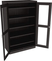 Tennsco - 5 Shelf Visible Storage Cabinet - Steel, 48" Wide x 24" Deep x 78" High, Black - Eagle Tool & Supply