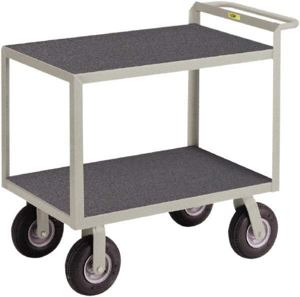 Little Giant - 1,200 Lb Capacity, 24" Wide x 36" Long x 38" High Instrument Cart - 2 Shelf, Steel, 2 Rigid/2 Swivel Casters - Eagle Tool & Supply