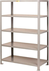 Little Giant - 5 Shelf Starter Heavy-Duty Open Steel Shelving - 2,000 Lb Capacity, 60" Wide x 72" High x 36" Deep, Gray - Eagle Tool & Supply