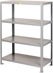 Little Giant - 4 Shelf Starter Open Steel Shelving - 6,000 Lb Capacity, 60" Wide x 72" High x 24" Deep, Gray - Eagle Tool & Supply