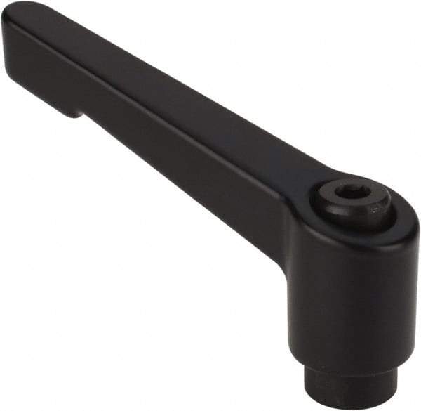 Morton Machine Works - M12, 23mm Hub Diam, Die Cast Zinc Metric A-Tapped Adjustable Clamping Handle - 108mm OAL, 75mm High, 23mm Hole Depth - Eagle Tool & Supply