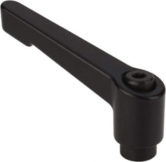 Morton Machine Works - #10-32, 0.39" Hub Diam, Die Cast Zinc A-Tapped Adjustable Clamping Handle - 1.65" OAL, 1.3" High, 0.326" Hole Depth - Eagle Tool & Supply