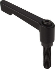 Morton Machine Works - M12, 23mm Hub Diam, Die Cast Zinc Threaded Stud Adjustable Clamping Handle - 40mm Stud Length, 108mm OAL, 115mm High - Eagle Tool & Supply
