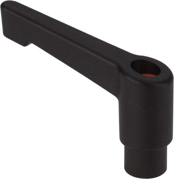 Morton Machine Works - 1/2-13, 0.79" Hub Diam, Glass Fiber Reinforced Plastic A-Tapped Adjustable Clamping Handle - 3.15" OAL, 2.48" High, 0.55" Hole Depth - Eagle Tool & Supply