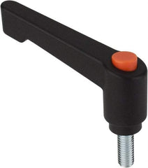 Morton Machine Works - M6, 12mm Hub Diam, Glass Fiber Reinforced Plastic Threaded Stud Adjustable Clamping Handle - 25mm Stud Length, 42mm OAL, 60mm High - Eagle Tool & Supply