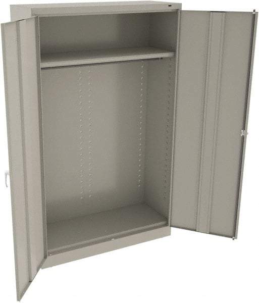 Tennsco - 2 Shelf Wardrobe Storage Cabinet - Steel, 48" Wide x 18" Deep x 78" High, Light Gray - Eagle Tool & Supply