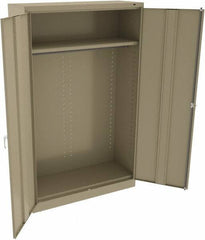 Tennsco - 2 Shelf Wardrobe Storage Cabinet - Steel, 48" Wide x 18" Deep x 78" High, Sand - Eagle Tool & Supply