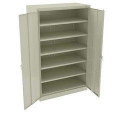 Tennsco - 5 Shelf Locking Storage Cabinet - Steel, 48" Wide x 24" Deep x 78" High, Champagne/Putty - Eagle Tool & Supply