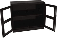 Tennsco - 2 Shelf Visible Storage Cabinet - Steel, 48" Wide x 18" Deep x 42" High, Black - Eagle Tool & Supply