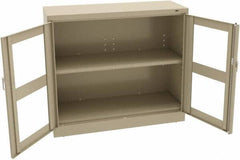 Tennsco - 2 Shelf Visible Storage Cabinet - Steel, 48" Wide x 18" Deep x 42" High, Sand - Eagle Tool & Supply