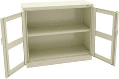 Tennsco - 2 Shelf Visible Storage Cabinet - Steel, 48" Wide x 18" Deep x 42" High, Champagne/Putty - Eagle Tool & Supply