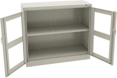 Tennsco - 2 Shelf Visible Storage Cabinet - Steel, 48" Wide x 18" Deep x 42" High, Light Gray - Eagle Tool & Supply