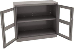 Tennsco - 2 Shelf Visible Storage Cabinet - Steel, 48" Wide x 18" Deep x 42" High, Medium Gray - Eagle Tool & Supply