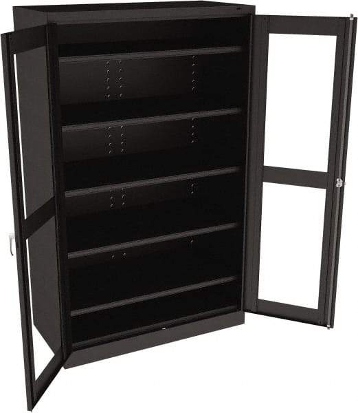 Tennsco - 5 Shelf Visible Storage Cabinet - Steel, 48" Wide x 24" Deep x 78" High, Black - Eagle Tool & Supply