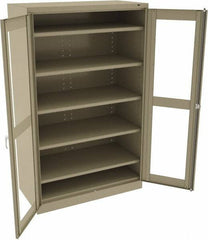 Tennsco - 5 Shelf Visible Storage Cabinet - Steel, 48" Wide x 24" Deep x 78" High, Sand - Eagle Tool & Supply