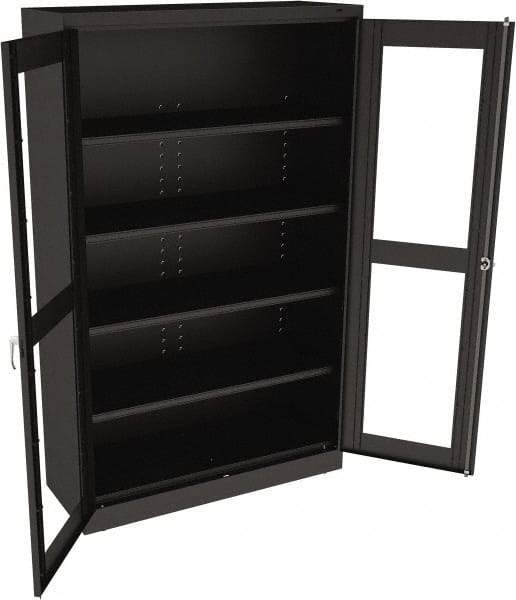 Tennsco - 5 Shelf Visible Storage Cabinet - Steel, 48" Wide x 18" Deep x 78" High, Black - Eagle Tool & Supply