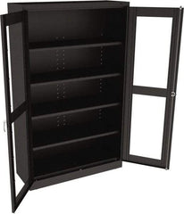 Tennsco - 5 Shelf Visible Storage Cabinet - Steel, 48" Wide x 18" Deep x 78" High, Black - Eagle Tool & Supply
