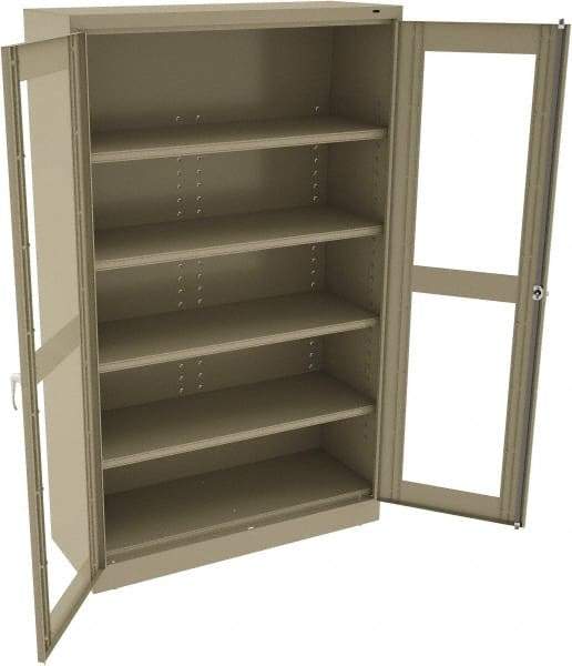 Tennsco - 5 Shelf Visible Storage Cabinet - Steel, 48" Wide x 18" Deep x 78" High, Sand - Eagle Tool & Supply