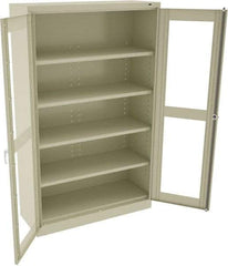Tennsco - 5 Shelf Visible Storage Cabinet - Steel, 48" Wide x 18" Deep x 78" High, Champagne/Putty - Eagle Tool & Supply