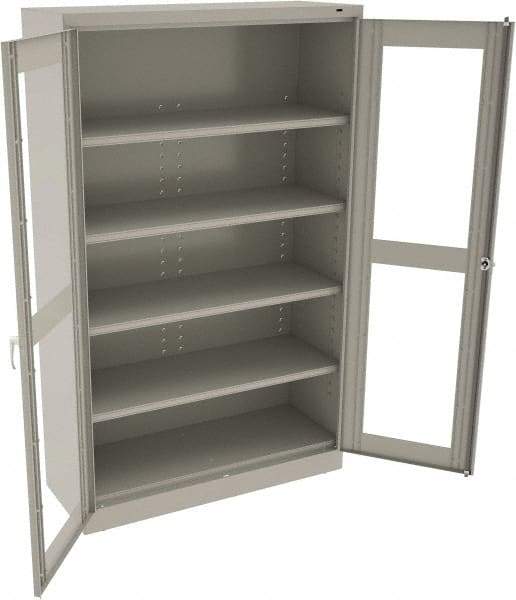 Tennsco - 5 Shelf Visible Storage Cabinet - Steel, 48" Wide x 18" Deep x 78" High, Light Gray - Eagle Tool & Supply