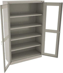Tennsco - 5 Shelf Visible Storage Cabinet - Steel, 48" Wide x 18" Deep x 78" High, Light Gray - Eagle Tool & Supply