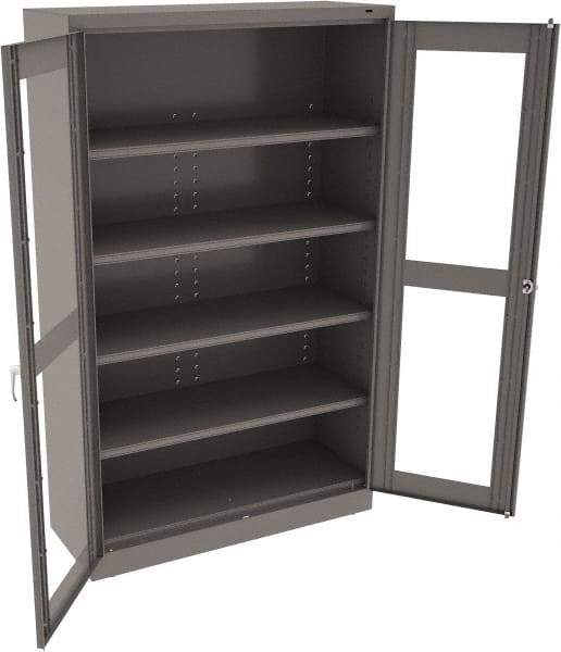 Tennsco - 5 Shelf Visible Storage Cabinet - Steel, 48" Wide x 18" Deep x 78" High, Medium Gray - Eagle Tool & Supply