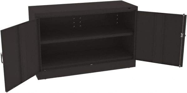 Tennsco - 5 Shelf Locking Storage Cabinet - Steel, 48" Wide x 18" Deep x 30" High, Black - Eagle Tool & Supply