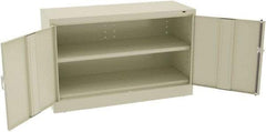 Tennsco - 2 Shelf Locking Storage Cabinet - Steel, 48" Wide x 18" Deep x 30" High, Champagne/Putty - Eagle Tool & Supply