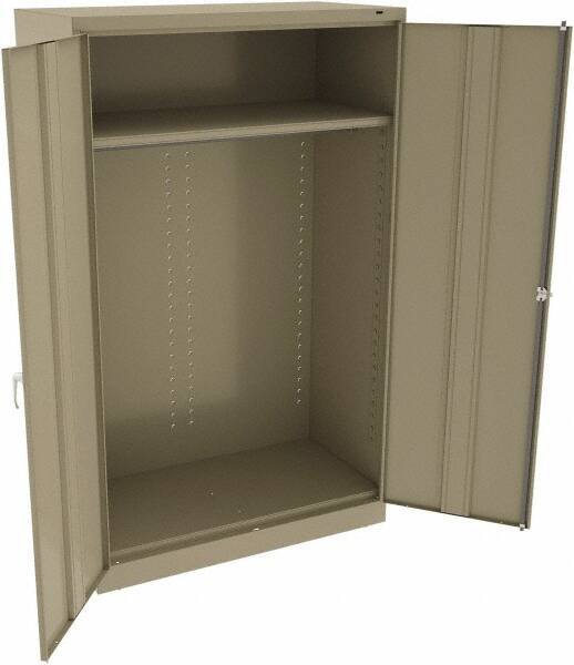 Tennsco - 2 Shelf Wardrobe Storage Cabinet - Steel, 48" Wide x 24" Deep x 78" High, Sand - Eagle Tool & Supply