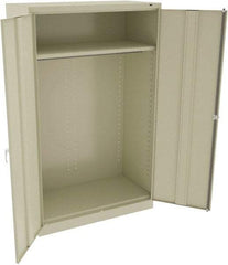 Tennsco - 2 Shelf Wardrobe Storage Cabinet - Steel, 48" Wide x 24" Deep x 78" High, Champagne/Putty - Eagle Tool & Supply