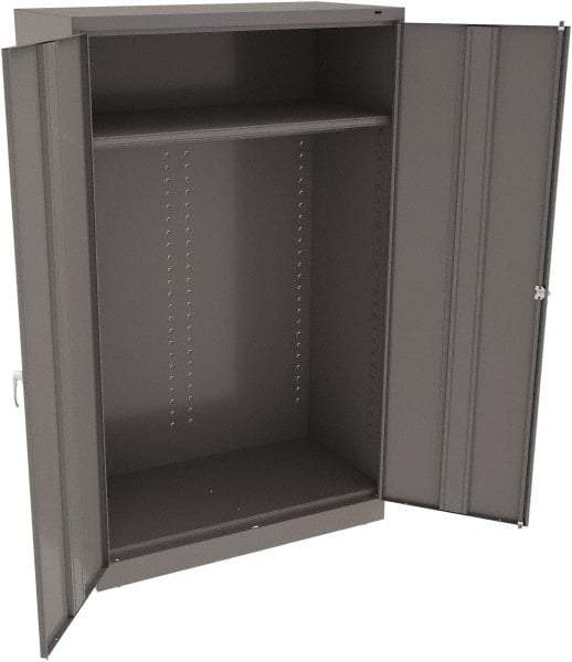 Tennsco - 2 Shelf Wardrobe Storage Cabinet - Steel, 48" Wide x 24" Deep x 78" High, Medium Gray - Eagle Tool & Supply