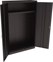 Tennsco - 2 Shelf Wardrobe Storage Cabinet - Steel, 48" Wide x 18" Deep x 78" High, Black - Eagle Tool & Supply