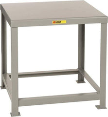 Little Giant - 30 Wide x 16" Deep x 36" High, 7 Gauge Steel Heavy-Duty Machine Table - Fixed Legs, Gray - Eagle Tool & Supply