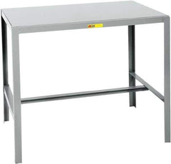 Little Giant - 36 Wide x 24" Deep x 36" High, Steel Machine Work Table - Straight Edge, Fixed Legs, Gray - Eagle Tool & Supply