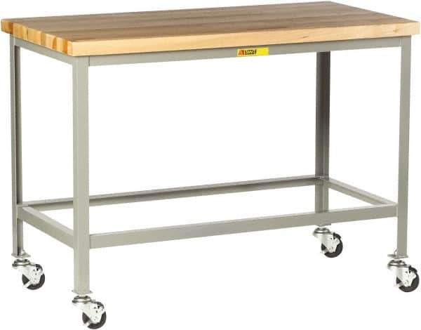 Little Giant - Butcher Block Top - Fixed Leg, Gray, 24" Deep - Eagle Tool & Supply