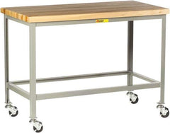 Little Giant - Mobile Table - Steel, Fixed Leg, Gray, 72" Long x 36" Deep x 35" High - Eagle Tool & Supply