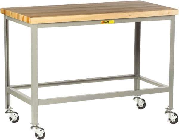 Little Giant - Mobile Table - Steel, Fixed Leg, Gray, 72" Long x 30" Deep x 35" High - Eagle Tool & Supply